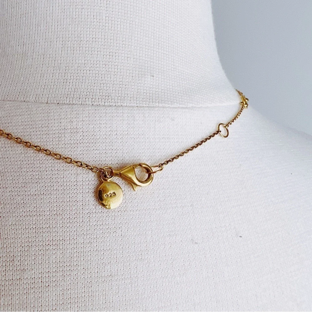 J.Crew Demi-fine 14k gold-plated long necklace with dot charms